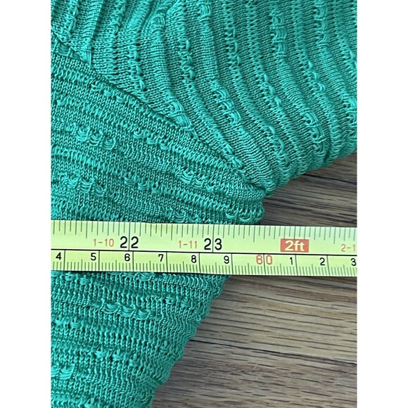 MING WANG Jacket Cardigan Size Petite XL Green Knit Clasp Closure Work Career - Picture 5 of 6